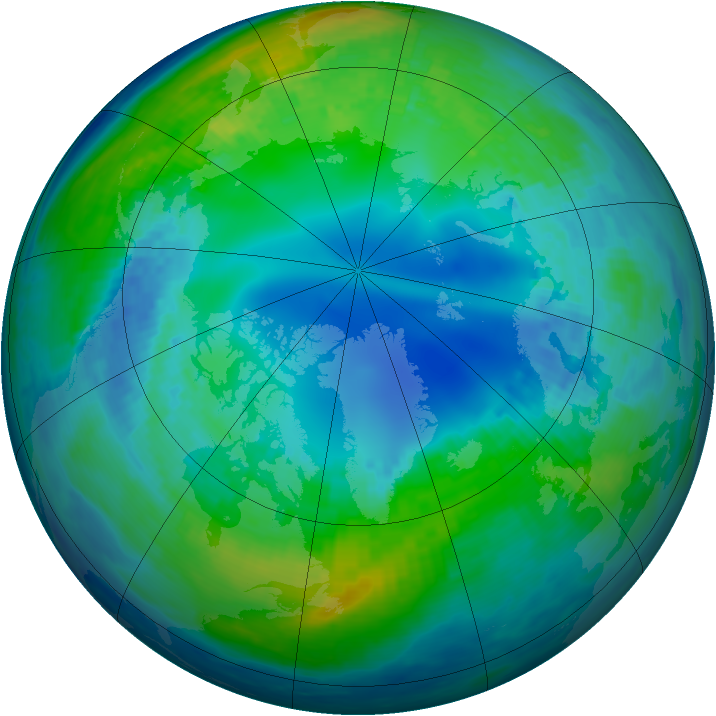 Arctic ozone map for 04 November 2002